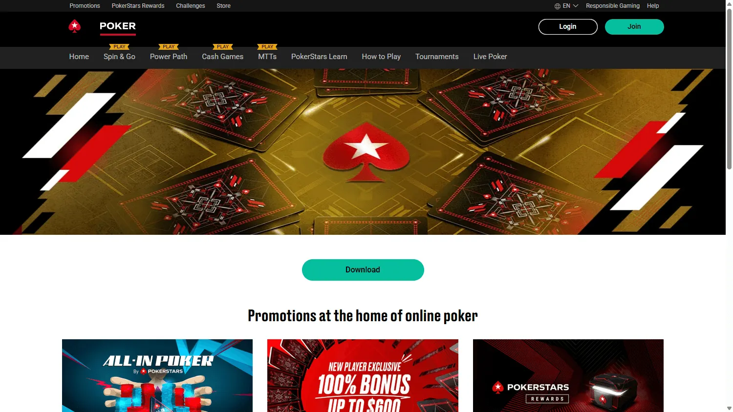 PokerStars Casino desktop promotions area with the A$150 bonus play offer
